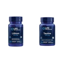 수명 연장 리튬 1000 mcg와 타우린 1000 mg - 뇌 건강, 노화 방지, 장수, 기억, Cognition, 계류, 심장, 간, 근육 및 운동 지원 - 100 조사