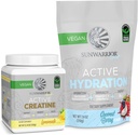 Sunwarrior Creatine Monohydrate 분말 Lemonade는 50의 서빙 & Hydration Electrolyte 혼합 코코넛 베리 맛을 내는 30의 서빙을 맛을 내었습니다
