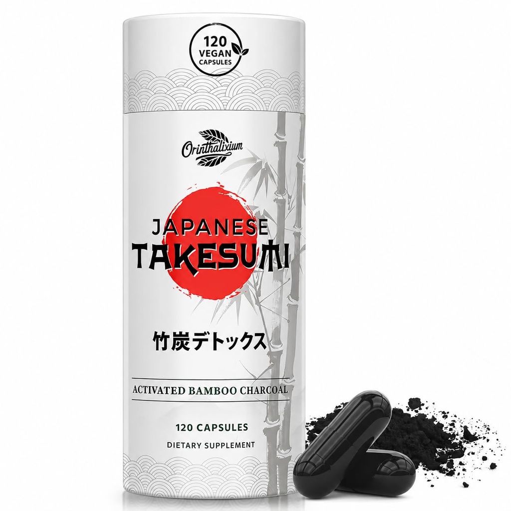 Takesumi는 Charcoal 2000mg를 활성화했습니다 – 최대 흡수, Detox & Gut, 120 Vegan 캡슐을 위한 대나무에서 활성화된 목탄