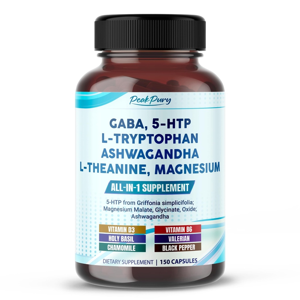 GABA, 5-HTP L-Tryptophan Ashwagandha Chamomile L-Theanine 마그네슘 - 미국에서 만드는
