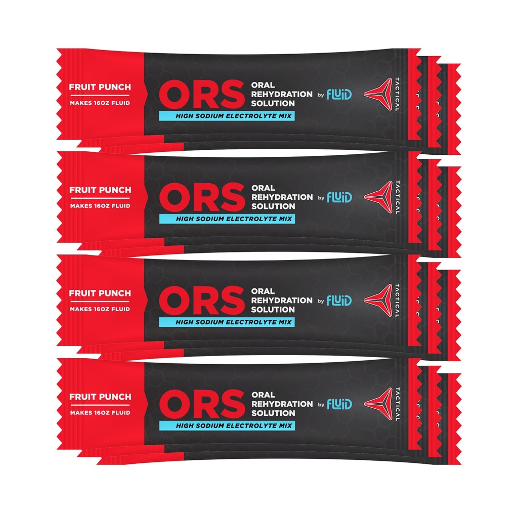 유체 전술 - ORS (Oral Rehydration Solution), 빠른 복구, 극한 탈수 전해질, 12pack (Fruit Punch)