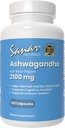Sanar Naturals Ashwagandha 2,100 mg - Stress & Mood Support Supplement - Focus 및 Sustained Energy, Ashwaghanda Powder 및 Black Pepper와 뿌리 추출물 혼합 촉진 - Non-GMO, 120 캡슐