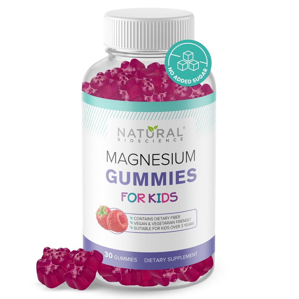 Sugar Free Magnesium Gummies for Kids 100mg - Calm & Sleep Support Chewable Kids 마그네슘 보충, 수면 보조, 안티 - 스트레스, 뼈 건강, 근육 휴식, 30 Vegan Non-GMO 글루텐 - 무료 Gummies