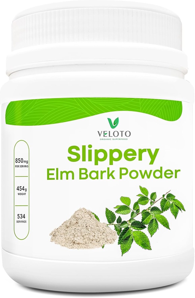 Slippery Elm Bark Powder, Slippery Elm Inner Bark Powder, Soothing Throat & Digestive Health, Gluten-Free, Non-GMO, Vegan-Friendly, 1 lb (534 서빙)