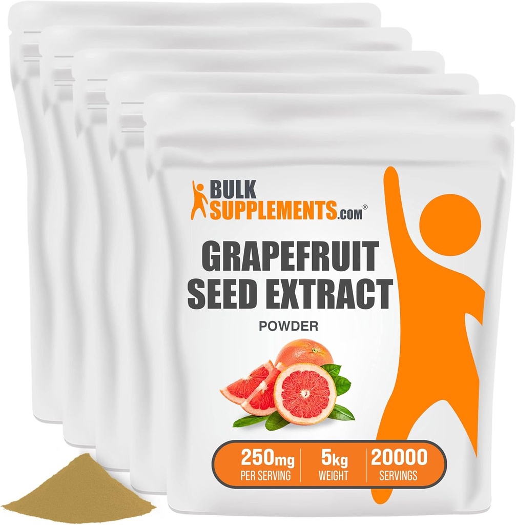 BulkSupplements.com 자몽 씨앗 추출물 분말 - 자몽 씨앗 보충제, 산화 방지제 소스 - 초본 보충, 글루텐 무료, 서빙 당 250mg, 5kg (11 파운드) (포장 5)