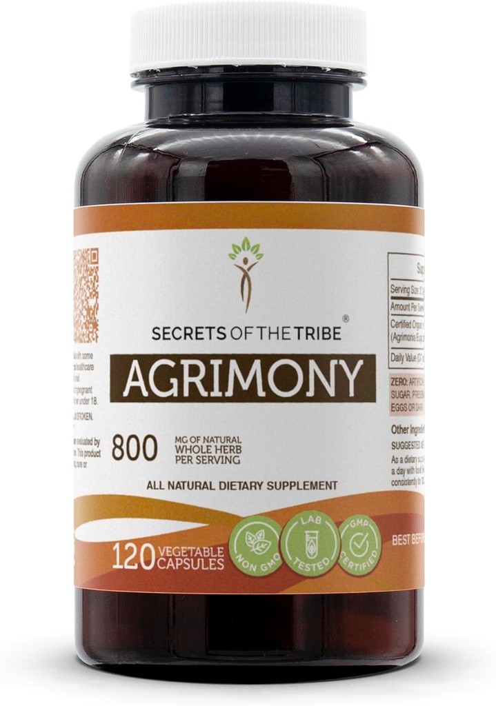 Tribe Agrimony 120 캡슐의 비밀, 800 mg, Agrimony (Agrimonia Eupatoria) 건조 허브 (120 캡슐)