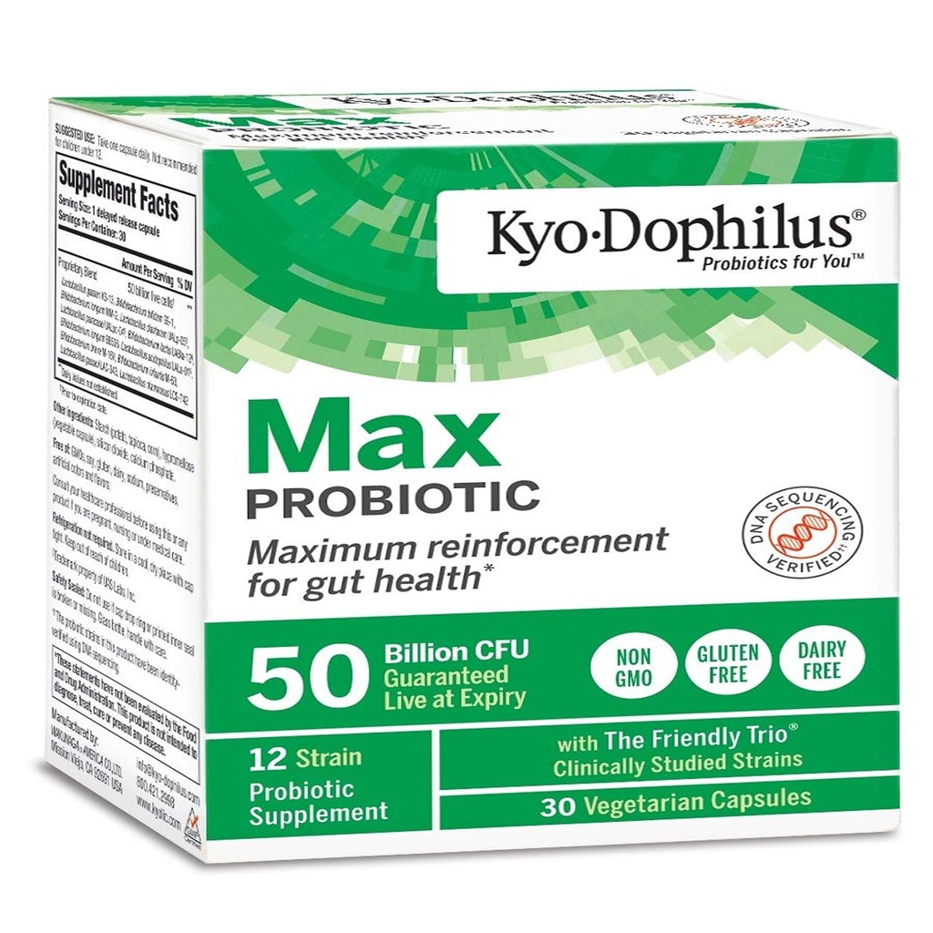 Kyo-Dophilus Max Probiotics, 30 채식 캡슐
