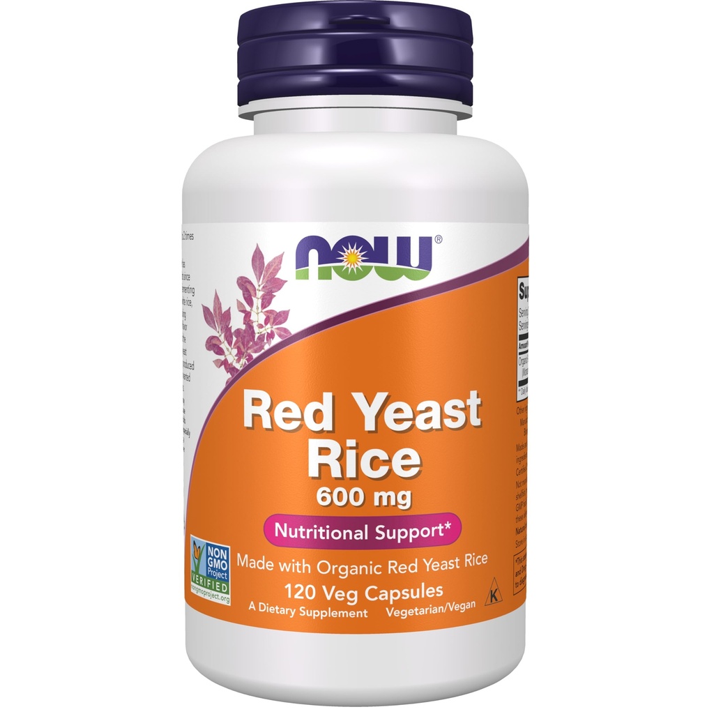 지금 보충 교재, 유기 빨간 효모 밥으로 만드는 빨간 효모 밥 600 mg, 120 Veg 캡슐