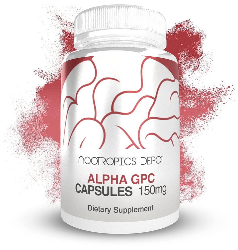 Nootropics Depot 알파 GPC 캡슐 | 150mg | 60 Count | Choline Supplement | 뇌 건강 보충교재 | 건강한 뇌 기능 지원 | 향상된 Cognition, Memory + Focus
