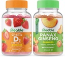 Lifeable Vitamin D 5000 IU + Panax Ginseng, Gummies 번들 - 훌륭한 타스팅, 비타민 보충, 글루텐 무료, GMO 무료, Chewable Gummy
