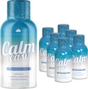Calm & Easy - 천연 스트레스 완화 샷, KSM-66 Ashwagandha, Suntheanine L Theanine, Calming Adaptogen 음료, Relaxation, Focus 및 Mood | 2 oz 액체 병 (6 팩)