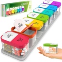 Extra Large Weekly Pill 주최자 - 7 Detachable AM PM Compartments가있는 XL 비타민 홀더 - 가정 및 여행을위한 휴대용 의학 분배기, Weekly 또는 Daily Use, Rainbow 용 Big Supplement Container