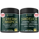 번들 7in1 Berberine HCl & 6in1 Dandelion 보충교재 - 지원 면역, 소화 및 심장 건강