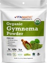 Vitamatic 공인 USDA 유기 Gymnema 잎 분말 – 1 파운드 (16 온스) – 전반적인 건강을 위한 자연적인 초본 지원