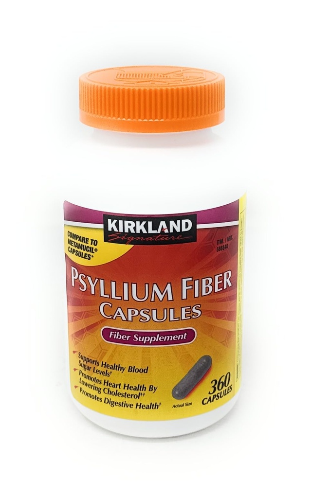 Fiber Capsules Kirkland Therapy for Regularity/Fiber Supplement, 360 캡슐 - Metamucil 캡슐의 활성 성분과 비교