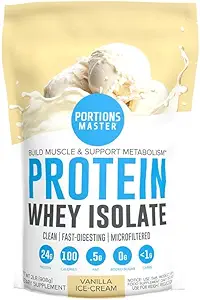 포스 마스터 CFM Whey Isolate Protein Powder, 2 LB, 23g 낮은 Carb, 낮은 지방, 냉간 가공, 빠른 흡수, 근육 성장 및 복구 지원 (Vanilla Ice Cream)