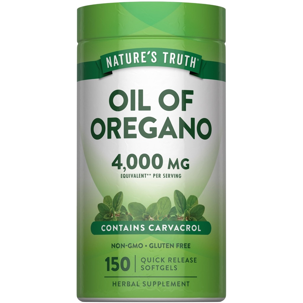 Oregano Softgels의 자연의 진실 오일 | 4000 mg | 150 Count | Non-GMO & Gluten 무료 초본 보충