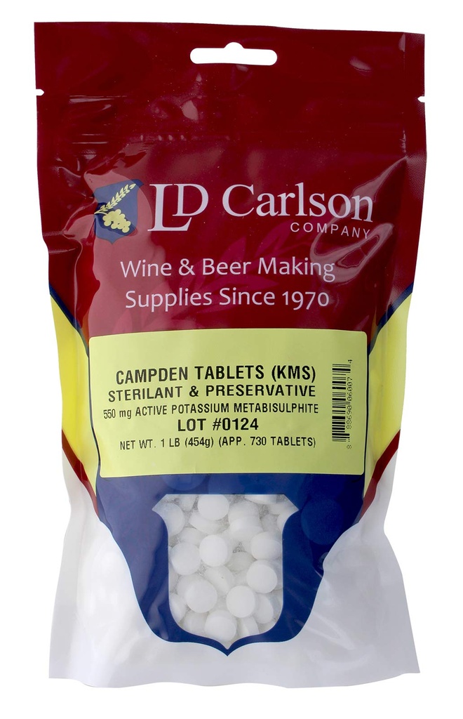 Campden 정제 (포타슘 metabisulfite) - 1 lb. 대량