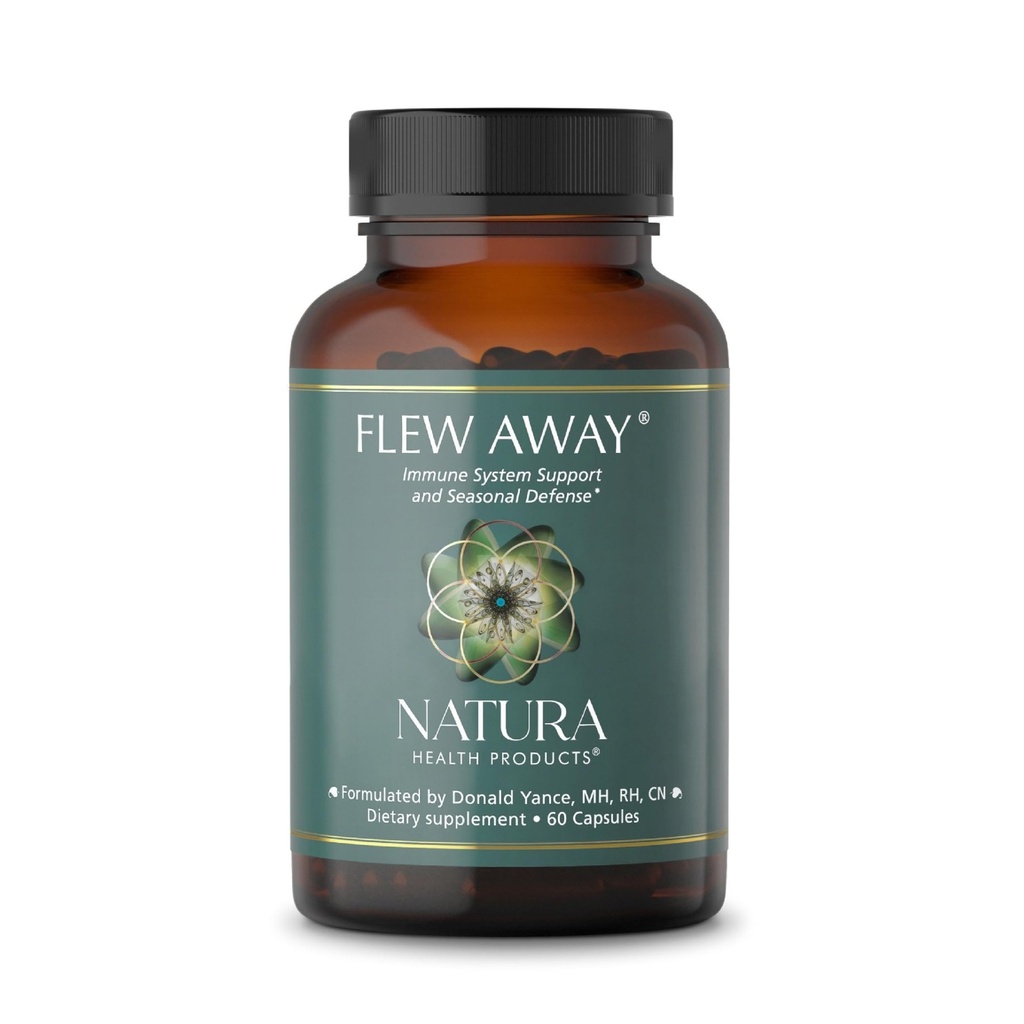 Natura Health Products Flew Away Supplement - 면역 시스템 지원 및 계절 방어 - Ginger, Elderberry, Propolis 및 Eucalyptus (60 캡슐)를 특징으로