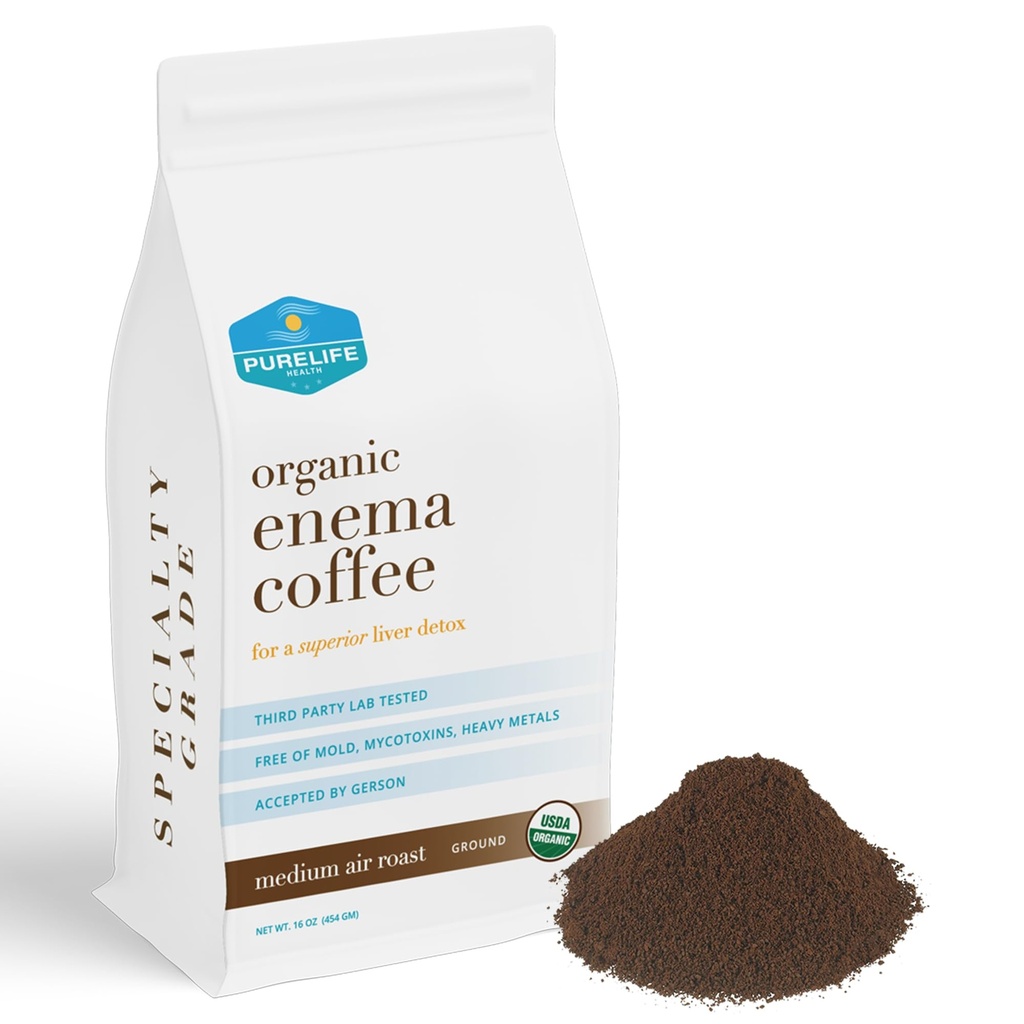 PureLife Enema Coffee- 1 Lb - Organic Gerson Specific - Ground - Mold & Fungus Free - Air Roasted Medium / Shipped Fresh- American Owned 및 2012 년부터 운영