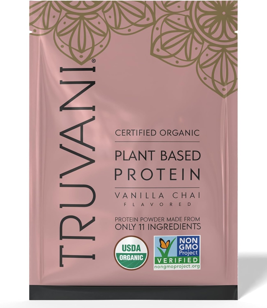 Truvani Vegan Pea Protein Powder | 반릴라 카해 | 20g 유기농 공장 기반 단백질 | 1 서빙 | Keto | 글루텐 & 낙농 무료 | 저탄소 | No Sugar