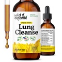 야생 & 유기 Lung Cleanse Tincture - Lungs를위한 Mullein 잎 추출물 - 초본 Detox 보충제 - Vegan, Sugar & Alcohol-Free Mullein Drops - 2 fl oz
