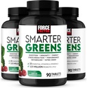 FORCE FACTOR Smarter Greens Tablets, 3-Pack, Greens Supplement with 25+ Superfoods and Antioxidants to improve Digestion, Reduce, Strengthen Immunity, and Support Metabolism, 270 정제
