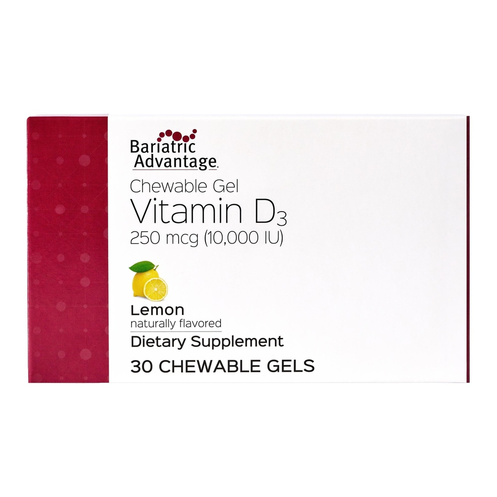 Bariatric Advantage 비타민 D 젤 10,000 IU - 비타민 D3 Chewable 젤 - Bone Health Support* - Bariatric 환자를 위해 - 좋은 풍미 비타민 - 사용하기 편한 - 30 조사