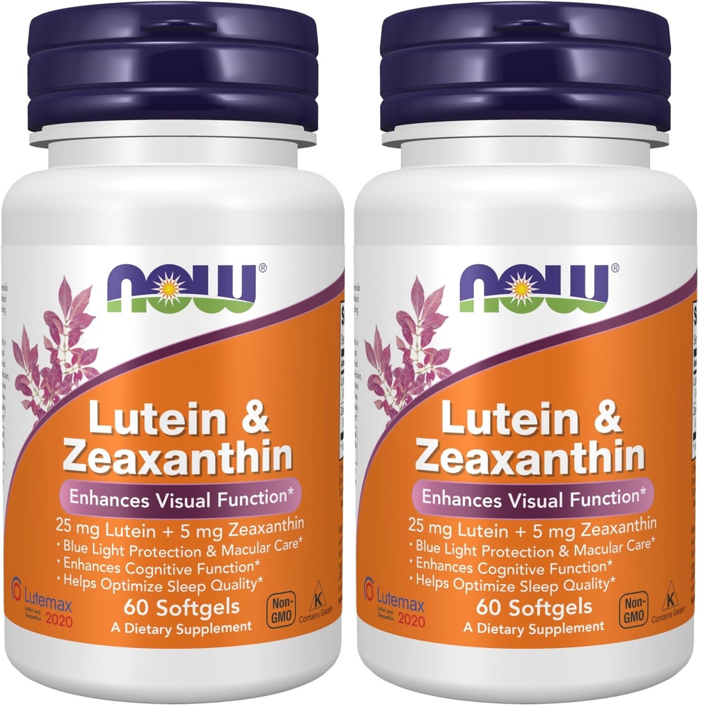 지금 보충 교재, 25 mg Lutein 및 5 mg Zeaxanthin, 60 Softgels (2의 포장)를 가진 Lutein & Zeaxanthin