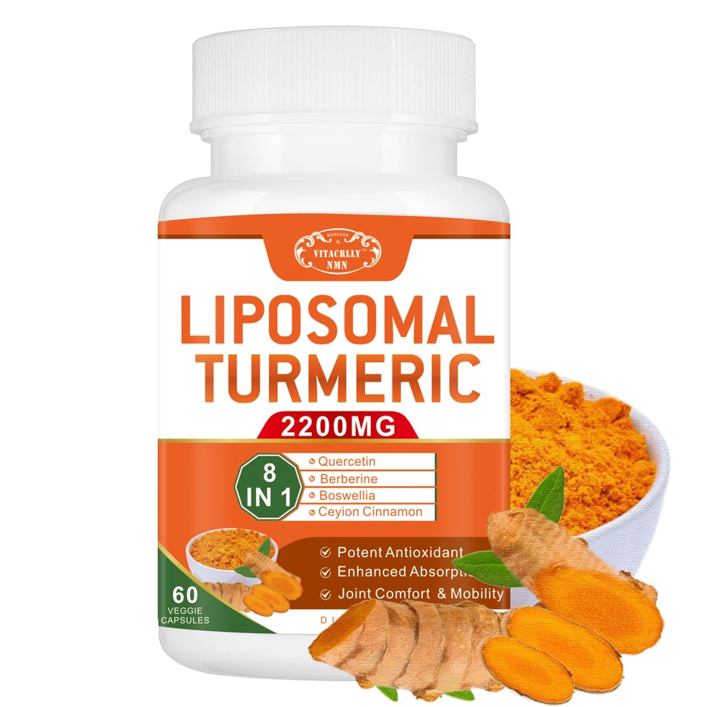 2200mg Liposomal 심황 Curcumin는 까만 고추 & 생강을 가진 보충을 강화했습니다 흡수 - 합동 지원을 위한 95% Curcumin 추출물 60의 캡슐
