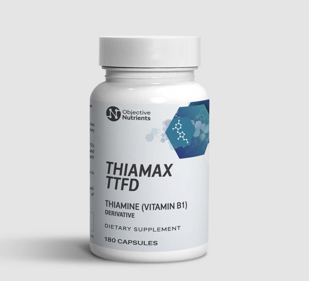 Thiamax 비타민 B1 (Thiamine TTFD), 본래, 독성 충전물 없음, 지원 에너지 대사, 높은 복용량, 제3자 시험되는, 모든 활동적인 성분 100mg, 180 조사