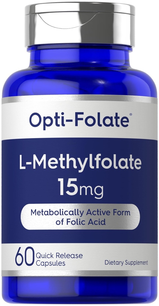 Carlyle L Methylfolate 15mg | 60 캡슐 | Max Potency | 최적화 및 활성화 | Non-GMO, 글루텐 프리 | 메틸 Folate, 5-MTHF | 옵트-폴레이트