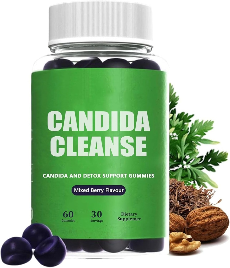 Candida Cleanse, Candida 및 Detox 지원 Gummies, 까만 호두, PAU D'Arco & Wormwood, 비 GMO 60 Gummies를 가진 10에서 1 진보된 공식
