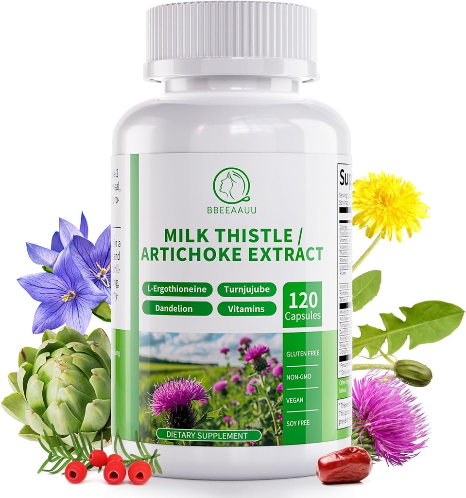 우유 이틀 보충교재, 간결 Detox & 수선 공식, Artichoke, L-Ergothioneine, 간결 & 산화를 억제하는 120 캡슐을 가진 16에서 1 초본 간결 지원 알약