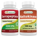 제일 자연적인 Serrapeptase 40000 SPUs & Nattokinase 100 Mg