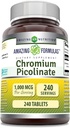Amazing Formulas Chromium Picolinate 1000 Mcg | 태블릿 보충 | 비 GMO | 글루텐 프리 | 미국 (1 팩 | 240 개)