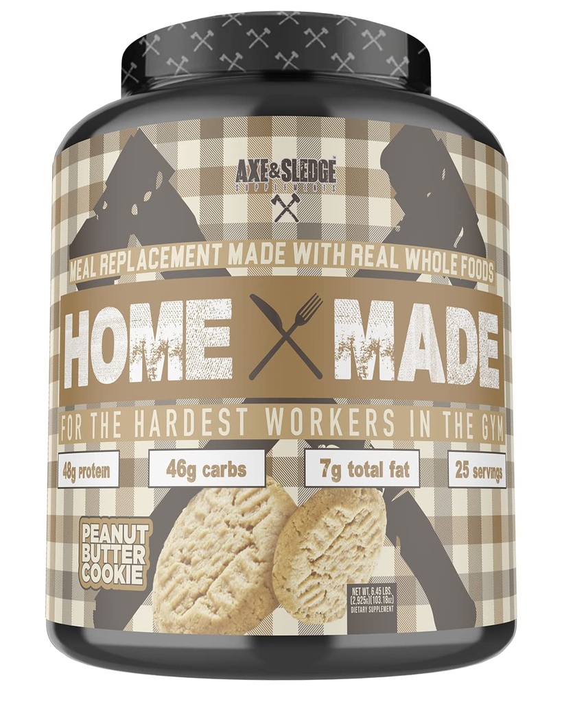 Axe & 서약 보충교재 가정은 소화 효소, 단백질, 탄수화물 및 지방, 25 서빙 (Peanut 버터 쿠키)를 가진 전체적인 음식 기초를 두는 식사 보충 분말을 만들었습니다