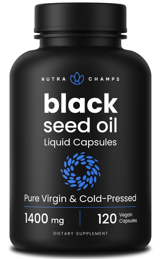 NutraChamps Black Seed Oil Organic Cold Pressed | 120 Vegan Softgel | 비타민 E 및 Thymoquinone이있는 처녀 Nigella Sativa 알약 | 오메가 3 6 9의 풍부한 | Unrefined Black Cumin Seed Oil 캡슐