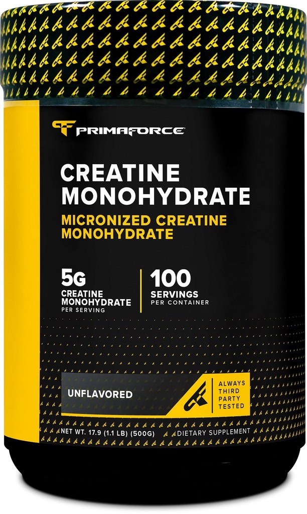 Primaforce Micronized 크레아틴 Monohydrate 분말 500 그램 (1.1 파운드)