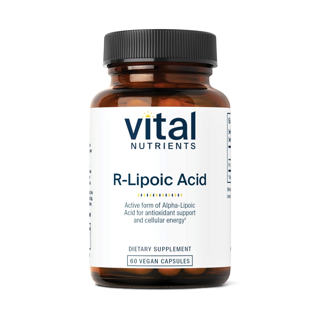 Vital Nutrients R-Lipoic Acid | Active Alpha-Lipoic Acid 산화 방지제 | 건강한 대사와 에너지를위한 ALA 보충 | 글루텐, 낙농장, 소이 프리 | Non-GMO | 60 캡슐