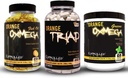 CONTROLLED LABS 번들은 Orang Triad, Orange Oximega Greens Spearmint 및 120 Ct Orange Oximega Fish Oil Softgels의 45 서빙을 포함합니다.