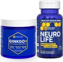 NATURAL STACKS Ginkgo Biloba + NeuroLife 보충 번들 - 지원 정신 성과 & 두뇌 Longevity* - 120 총 캡슐