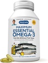 ANDREW LESSMAN 최대 Essential Omega-3 Mint - 60 Softgels - Ultra-Pure, 높은 Potency Omega-3 오일. 높은 DHA, Stomach Upset 없음, 오염 물질 없음, 수성 없음. 작은 쉽게 삼키기 Softgels