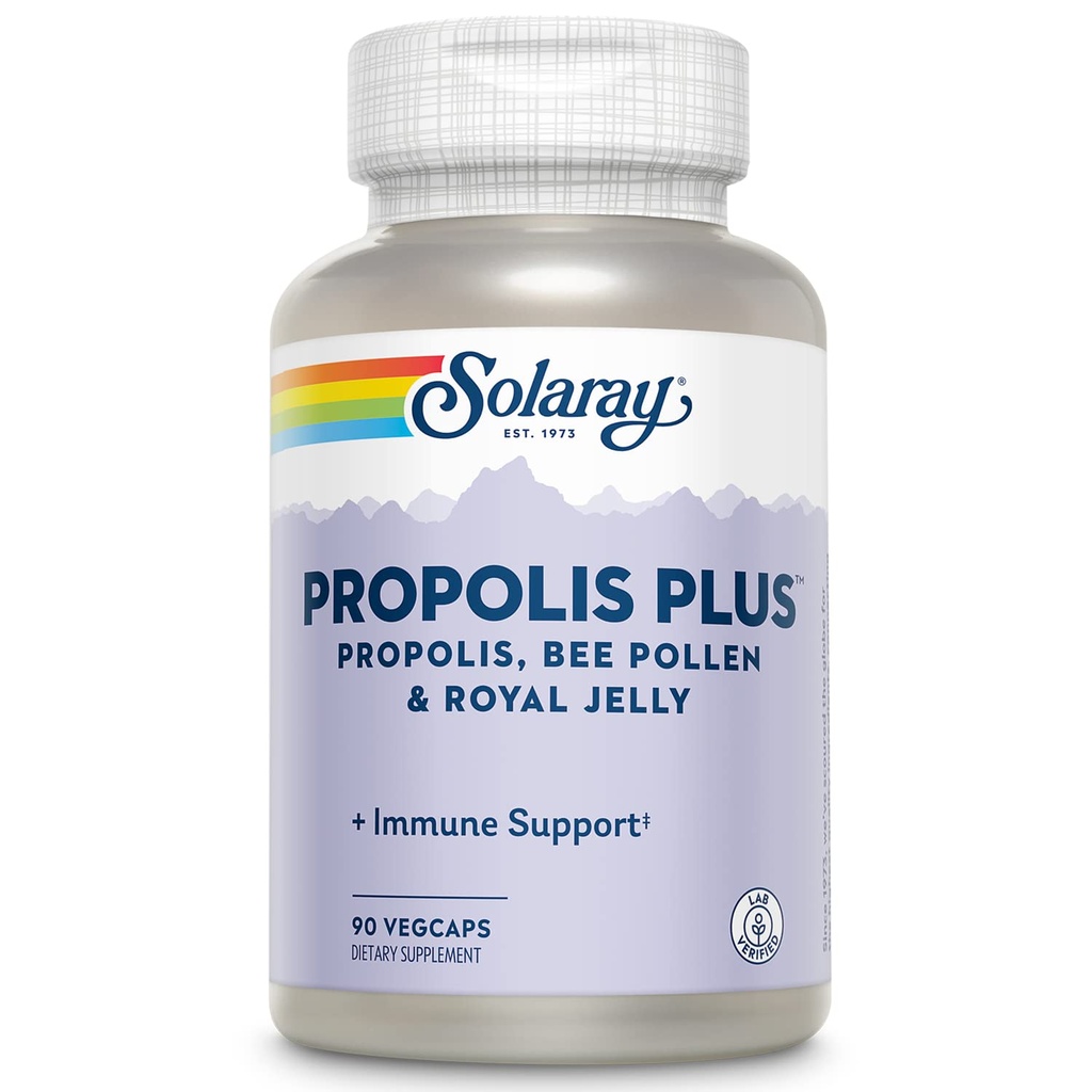 SOLARAY Propolis Plus | Propolis, Bee Pollen & Royal Jelly의 건강한 면역 체계 지원 | 90 VegCaps