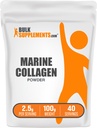 BulkSupplements.com Marine Collagen Powder - Marine Collagen Peptides Supplement, 모발, 피부, 및 손톱 - Hydyrolyzed & Gluten Free, 2.5g, 서빙 당 100g (3.5 oz) (팩 1)
