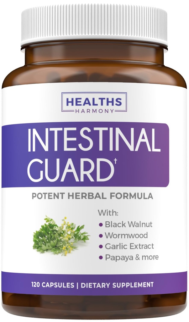 Intestinal 가드 (Non-GMO)는 Intestinal 건강 - Wormwood, Black Walnut, Goldenseal, Pau D'Arco, Clove, 마늘, 더 많은 것을 가진 유력한 자연적인 공식을 유지합니다 (약 없음)