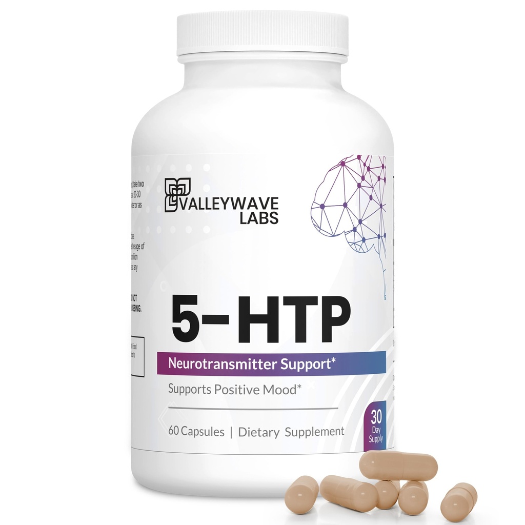 5-HTP - 200mg 5HTP 보충 (5-Hydroxytryptophan) 지원 무드 플러스 수면 *, 스트레스 완화 *, 60 캡슐 - 30 일 공급, 미국에서 만든
