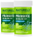 소화 건강을위한 NATURELO 프로바이오틱스 - 50 억 CFU, 11 Strains, 매일 사용 보충 - 부스트 면역 체계, 지연 릴리스, No-Fridge, 60 채식 캡슐 (팩 2)