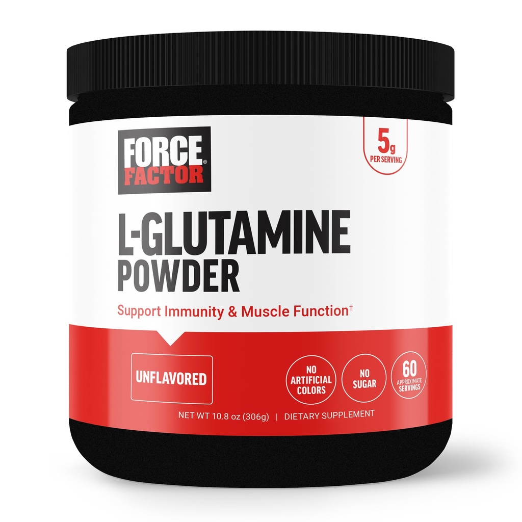 포스트 운동 회복, 근육 회복, 건강한 근육 기능 및 Immunity, 5000mg/5g 글루타민 보충교재, Vegan, 비 GMO, 60 서빙을 위한 포드 클러치 L 글루타민 분말