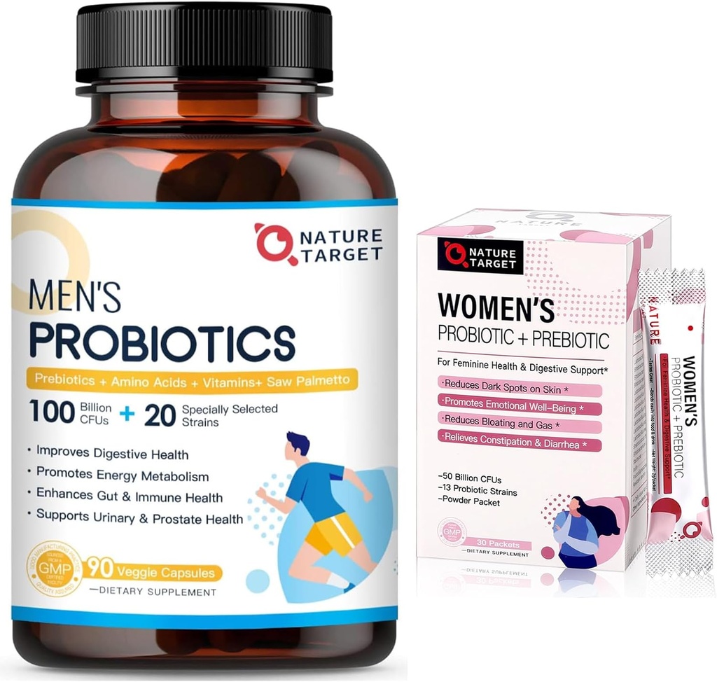 남성용 NATURE TARGET Probiotics 100억 CFUs, 여성용 Probiotics